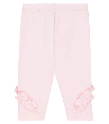 Baby ruffle-trimmed cotton-blend leggings | Monnalisa