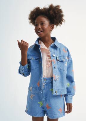 Burbank embroidered denim shorts | The New Society