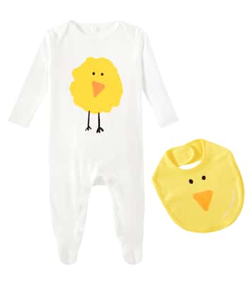 Baby cotton jersey onesie and bib set | Stella McCartney Kids