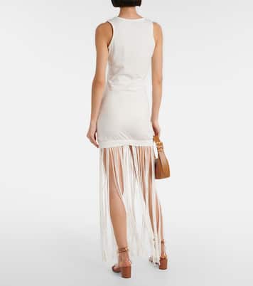 Abito corto Maceio in cotone con frange | Faithfull