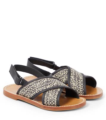 Sandalen aus Canvas mit Leder | Dolce&Gabbana Kids
