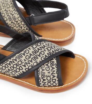 Sandalen aus Canvas mit Leder | Dolce&Gabbana Kids