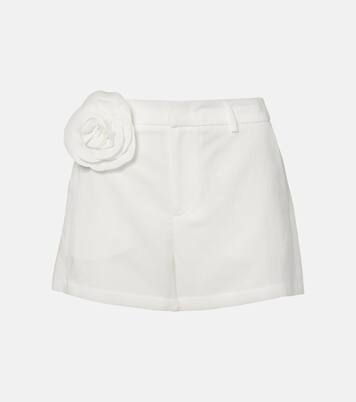 Floral-appliqué gabardine shorts | Blumarine