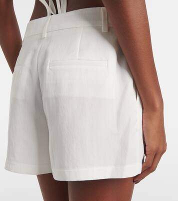 Floral-appliqué gabardine shorts | Blumarine