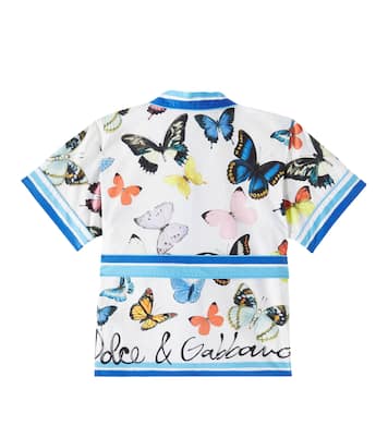 Camisa de popelín de algodón estampada | Dolce&Gabbana Kids