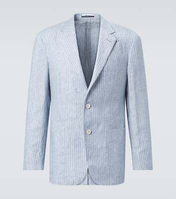 Striped linen-blend blazer | Dunhill