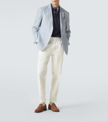 Striped linen-blend blazer | Dunhill