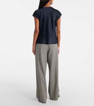 Draped silk satin top | Vince