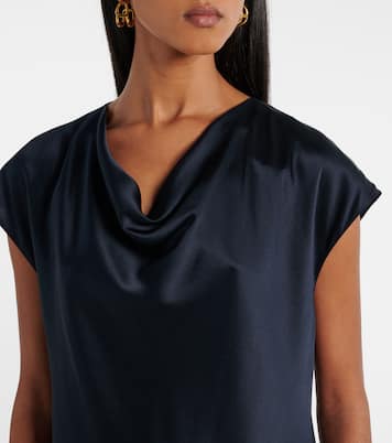 Draped silk satin top | Vince