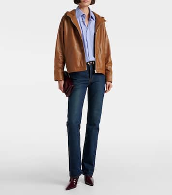 Hooded leather jacket | Yves Salomon