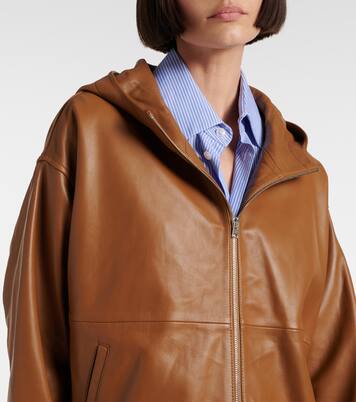 Hooded leather jacket | Yves Salomon