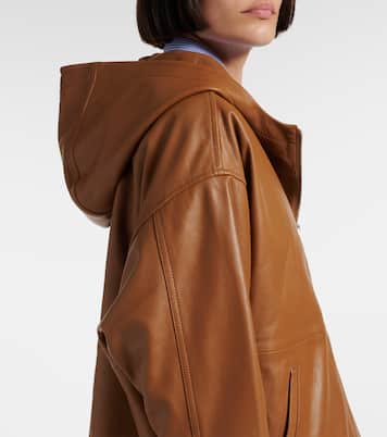 Hooded leather jacket | Yves Salomon
