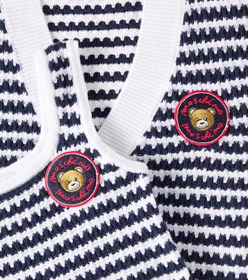 Striped cotton top and cardigan set | Moschino Kids