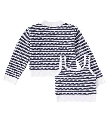 Striped cotton top and cardigan set | Moschino Kids