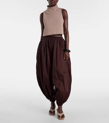 Cropped cotton-blend turtleneck top | Alaïa