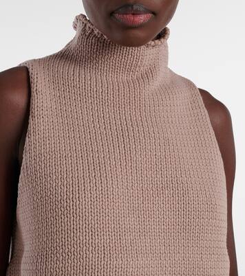 Cropped cotton-blend turtleneck top | Alaïa
