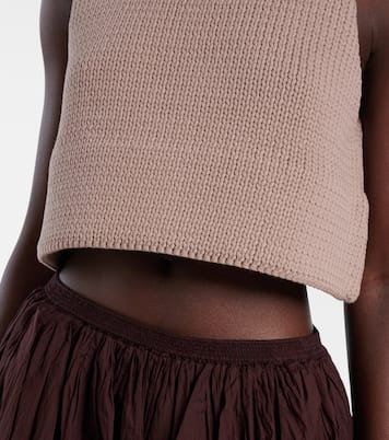 Cropped cotton-blend turtleneck top | Alaïa