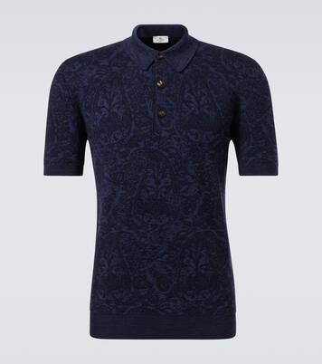Polo en mezcla de algodón y lana en jacquard | Etro