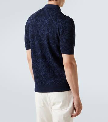 Polo en mezcla de algodón y lana en jacquard | Etro