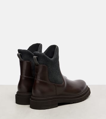 Leather sock boots | Brunello Cucinelli