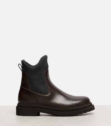 Leather sock boots | Brunello Cucinelli