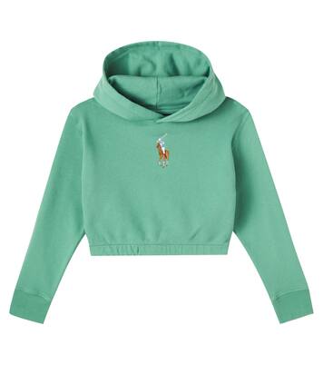 Cropped cotton-blend fleece hoodie | Polo Ralph Lauren Kids