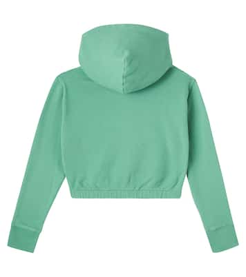 Cropped cotton-blend fleece hoodie | Polo Ralph Lauren Kids