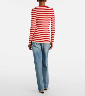 Striped ribbed-knit cotton sweater | Valentino