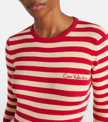 Striped ribbed-knit cotton sweater | Valentino
