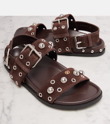 Sandales Nellcôte en daim à ornements | Valentino Garavani