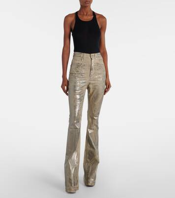 Beschichtete High-Rise Bootcut Jeans Bolan | Rick Owens