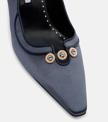 Amala 70 embellished satin pumps | Manolo Blahnik