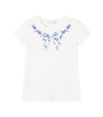 Camiseta en mezcla de algodón floral | Monnalisa