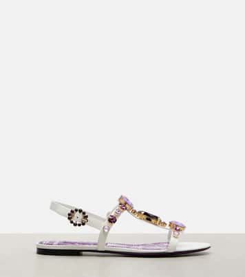 Embellished leather slingback sandals | Dolce&Gabbana