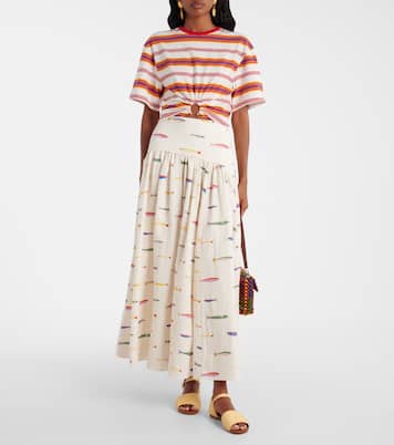 Catharine raffia and leather sandals | Staud