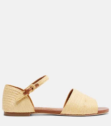 Catharine raffia and leather sandals | Staud