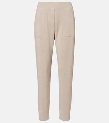 Ribbed-knit cashmere-blend tapered pants | Brunello Cucinelli
