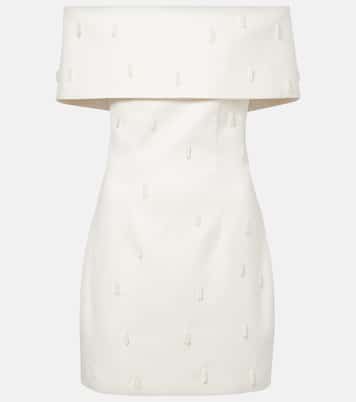 Robe en satin à encolure bardot | Rotate