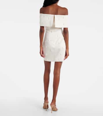 Robe en satin à encolure bardot | Rotate