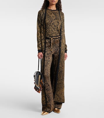 Paisley wool-blend lamé flared pants | Etro