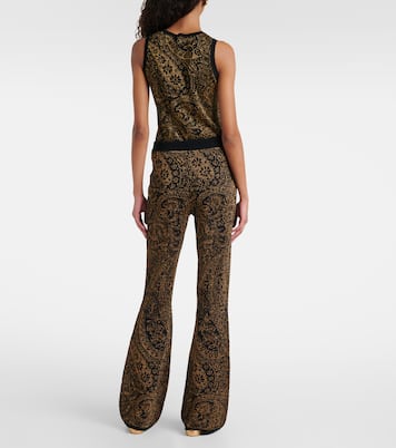 Paisley wool-blend lamé flared pants | Etro