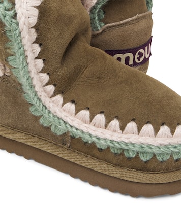 Embroidered shearling-lined suede boots | Mou Kids