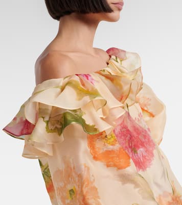 Off-Shoulder-Top aus Seidenorganza | Carolina Herrera