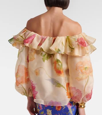 Off-Shoulder-Top aus Seidenorganza | Carolina Herrera