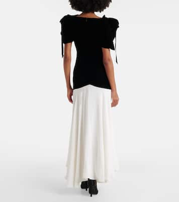 Bow-detail silk crêpe and velvet gown | Rodarte