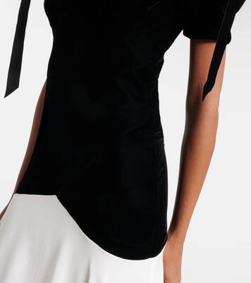 Bow-detail silk crêpe and velvet gown | Rodarte