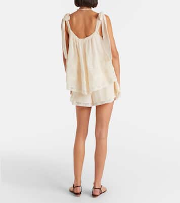 Awaken lace-trimmed cotton and silk shorts | Zimmermann