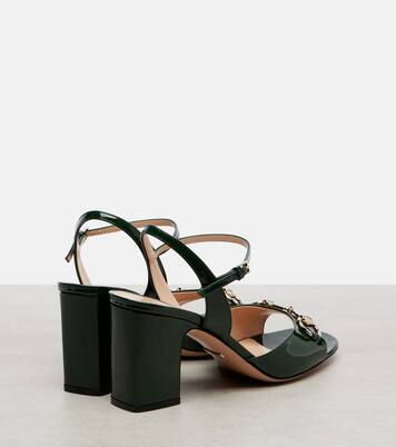 Lady Horsebit 75 patent leather sandals | Gucci