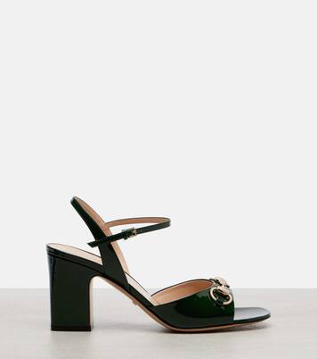 Lady Horsebit 75 patent leather sandals | Gucci