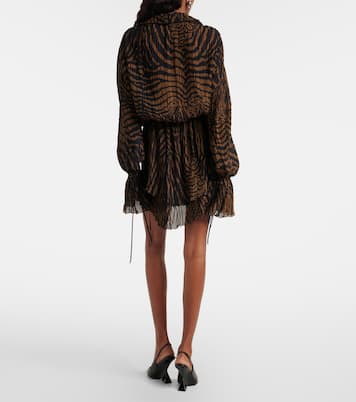 Zebra-print chiffon mini dress | Blumarine